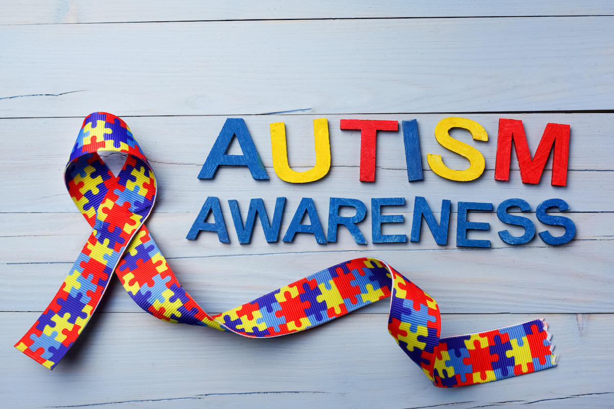 Colorful autism awareness ribbon