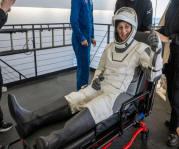 Astronaut returns from space